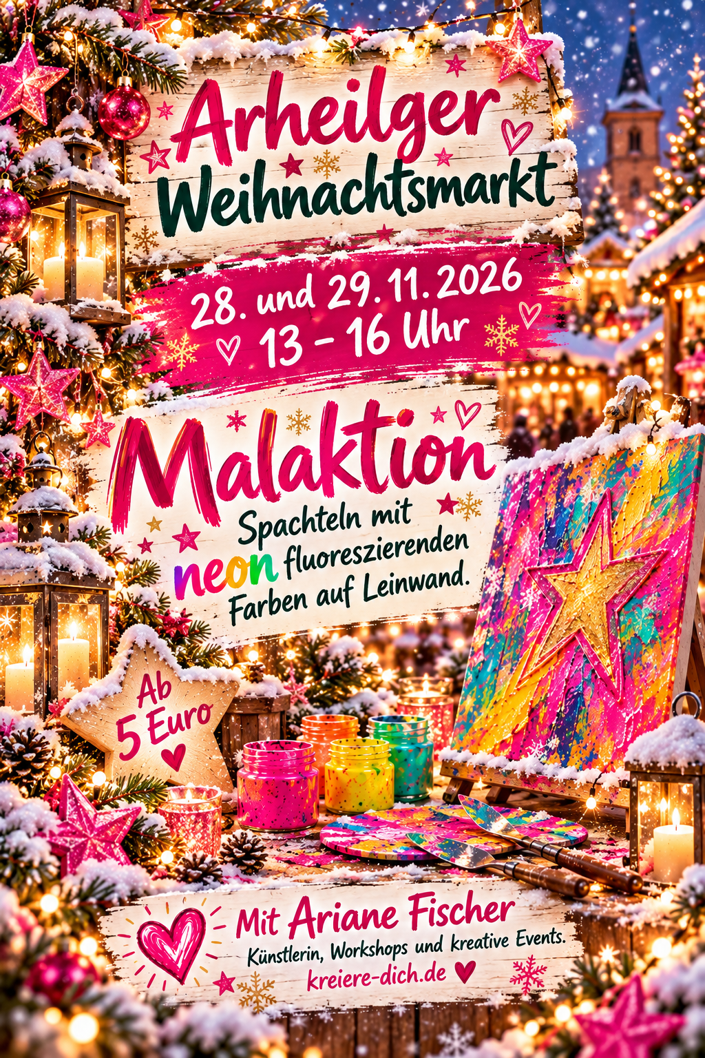 Malaktion auf dem Arheilger Weihnachtsmarkt
